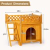 phiestina 2-Story Wooden Feral Cat House, Yellow, with Stairs & Balcony for Indoor/Outdoor Use - 3 of 4