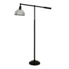 Hudson and Canal 58" Tall Floor Lamp with Ribbed Glass Shade Blackened Bronze/Clear: Metal Body, Push Button Foot Switch - 2 of 4
