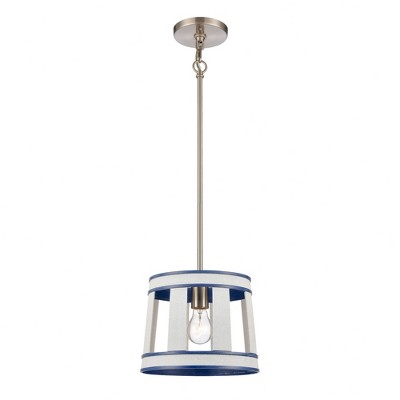 Elk Home White Burlap 1 - Light Pendant in  Ocean Blue