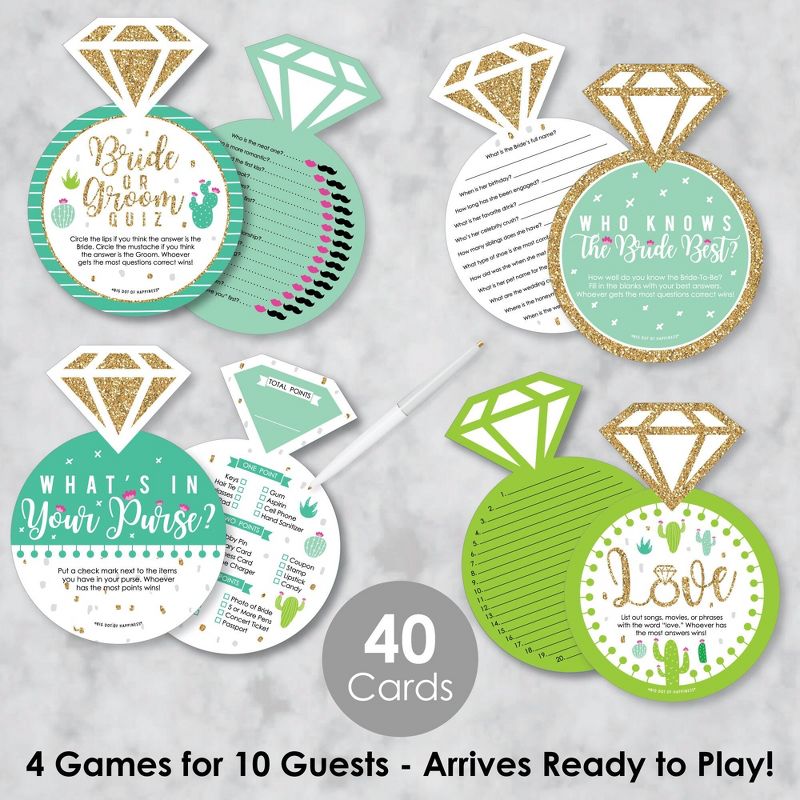 Big Dot of Happiness Final Fiesta - 4 Bridal Shower Games - 10 Cards Each - Gamerific Bundle, 2 of 9
