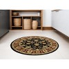 HomeRoots 6' Black and Red Round Floral Area Rug - 2 of 4