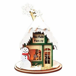 Old World Christmas Ginger Cottages Wooden Ornament, Santa's Snowflake Factory - 1 of 3