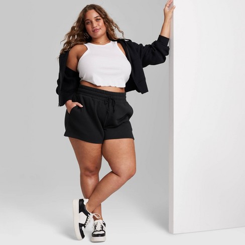 Plus size womens cheap pull on shorts