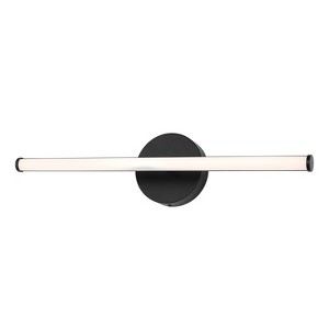 20.25" 1-Light Emerson Modern Industrial 360-Degree Rotatable Aluminum Integrated LED Vanity Black - JONATHAN Y: Wall Sconce for Bathroom - 1 of 4