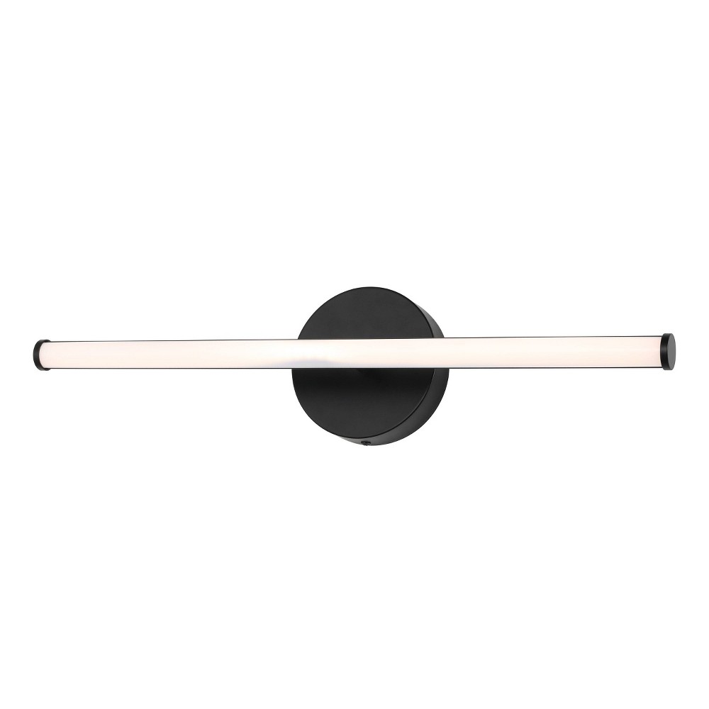 20.25" 1-Light Emerson Modern Industrial 360-Degree Rotatable Aluminum Integrated LED Vanity Black - JONATHAN Y: Wall Sconce for Bathroom