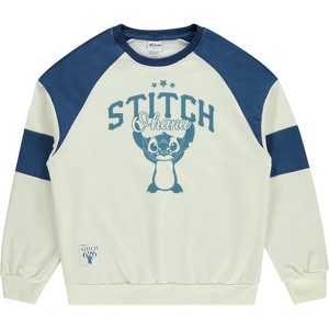 Ladies Lilo and Stitch Fashion Sweatshirt - Disney Colorblock Crewneck Sweatshirt - Lilo and Stitch Sweatshirt - 1 of 4