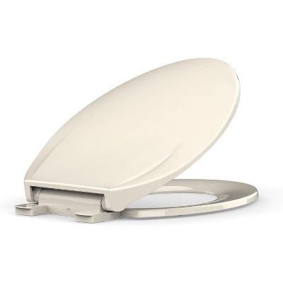 Elongated Toilet Seat with Toddler Seat Built In, Slow Close Magnetic Lid, Potty Training Seat for Kids and Adults, Safe PP Material