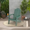 Tangkula 2PCS Patio HIPS Adirondack Chair w/ Cup Holder Weather Resistant 380 LBS Green & Yellow - 2 of 4