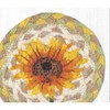 Earth Rugs Sunflower Printed Coaster – 5"x5" Braided Jute Square, Rustic Farmhouse Floral Accent - 2 of 3