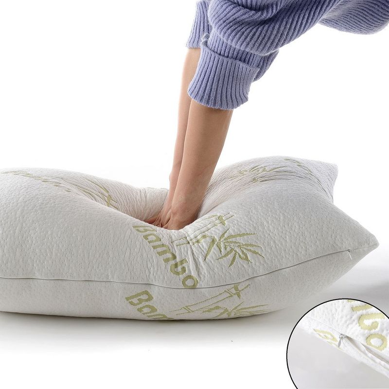 Cheer Collection Shredded Memory Foam Pillow with Washable Rayon from Bamboo Cover, 2 of 8