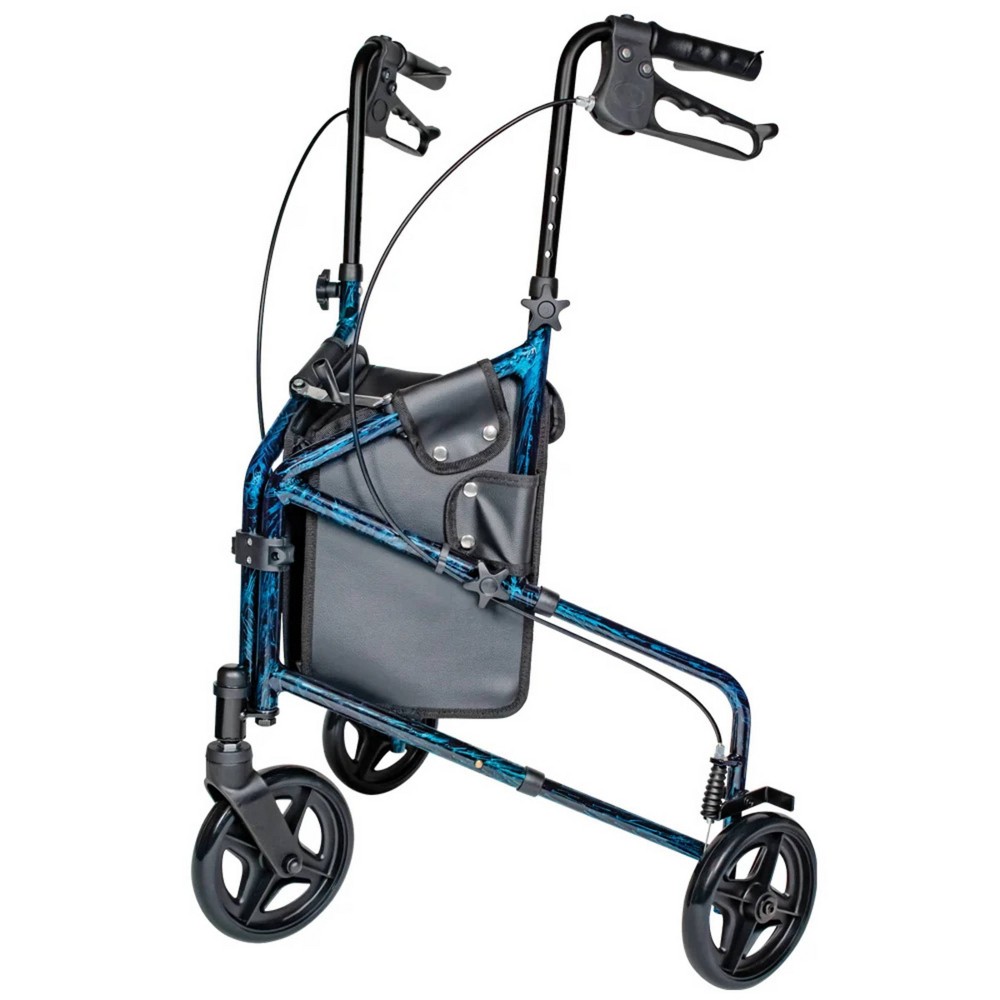 Carex Trio Rolling Walker - Lightweight Aluminum, Side-Folding, Storage Bag