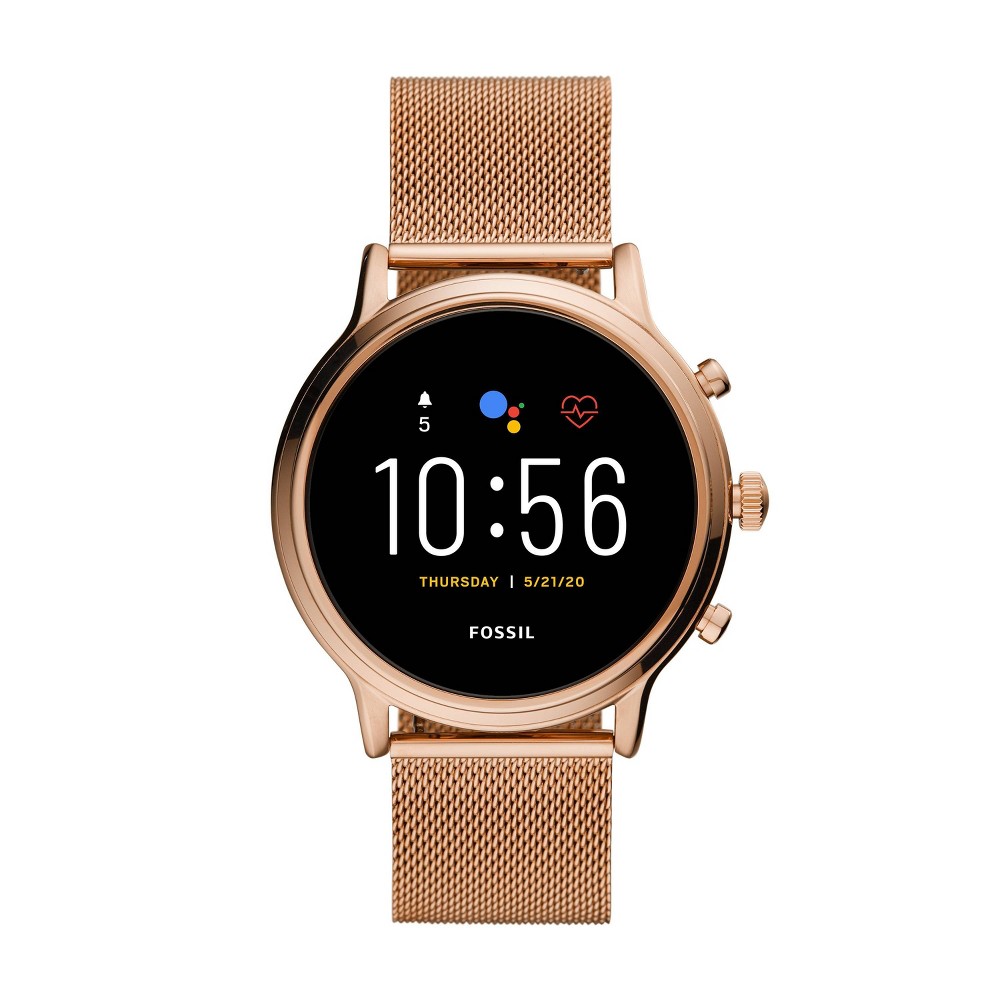 Fossil Gen 5 Smartwatch - Julianna HR Rose-Tone Stainless Steel Mesh was $295.0 now $199.0 (33.0% off)
