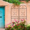 Hrinhom 2-Panel Metal Garden Trellis,Arched Plant Support,Decorative Fence - 4 of 4