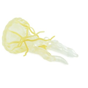 Jellyfish, Yellow, Common, Sea jellies, Subphylum Medusozoa, Very Nice Rubber Design, Hand Painted, Model, Realistic, Toys, 5 Inches. CH1040 BB218 - 1 of 4
