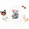 The Juniper Shop Pink Daisies Watercolor Toddler Tank - 4T - White - 3 of 4