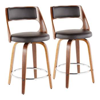 Set of 2 Cecina Upholstered Counter Height Barstools - Lumisource