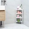Aoibox 4-Tier Corner Shower Caddy, Rustproof Plastic Bathroom Organizer for Shower, Bathtub, Bath Accessories with Adjustable Shelves, White - 2 of 4