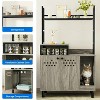 LunaLulinlk Gray wooden invisible cat litter cabinet, large cat litter box furniture with shelf storage rack - 3 of 4