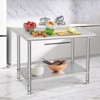 COZONY NSF Stainless Steel Table with Backsplash, Heavy Duty Commercial Kitchen Prep Table with Adjustable Under Shel - 2 of 4