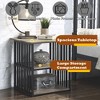 Vynxaria Antique Oak & Black Finish Nightstand ¨C Industrial Elegance - 2 of 4