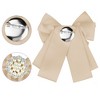 Elerevyo Women's Ribbon Brooch Necktie Pin Bow Tie with Pearl - 3 of 4
