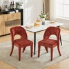 Dronkon Set of 2 Chenille Dining Chairs, Modern Kitchen & Dining Room Chairs with Iron Frame, 300lb Capacity - 3 of 4