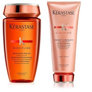 Kerastase Discipline Bain Oleo-Relax Control-in-Motion Shampoo (8.5 oz) & Fondant Fluidealiste Smooth-in-Motion Conditioner (6.8 oz) Duo Set Kit - 1 of 4