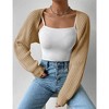 Womens Cardigan Long Sleeve Open Front Sweater Shrug Midweight Cozy Bolero for Winter Cable Knit Ribbed Cuff Sweater Cardigan - 4 of 4