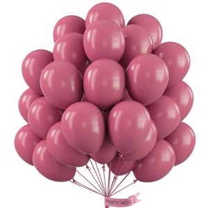 PartyWoo Balloons Mauve Dark Hot Boho Pink 12 Inch 50 pcs - 1 of 4