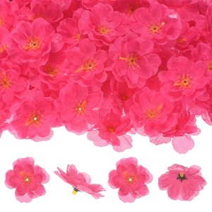 Unique Bargains Silk Artificial Cherry Blossom Flower Heads Wedding DIY Crafts 150 Pcs - 1 of 4