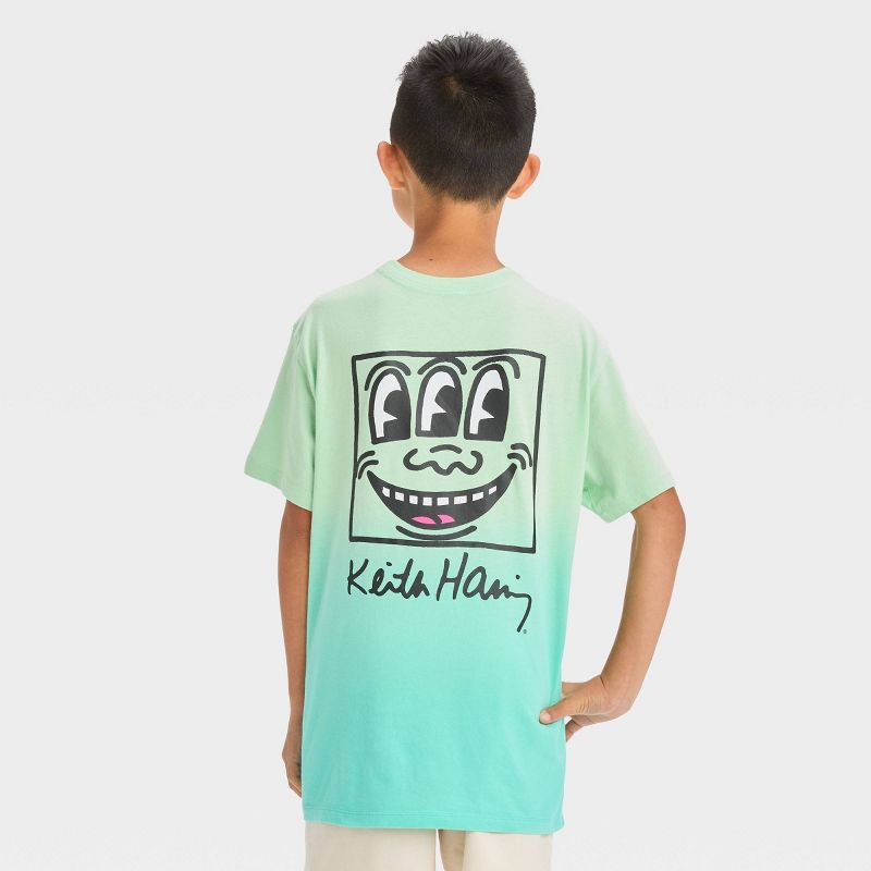 Boys&#39; Keith Haring Dip Dye Elevated Short Sleeve Graphic T-Shirt - Mint Green, 3 of 5