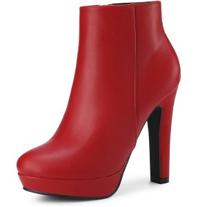 Perphy Women's Pointy Toe Platform Block Heel Ankle Boots - 1 of 3