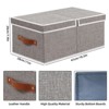 Aoibox Foldable Storage Boxes with Detachable Lid Double Handles Collapsible Linen Closet Organizers Grey 3 Pack - 3 of 4