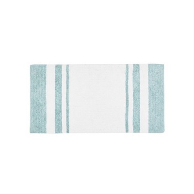 The Big One Border Memory Foam Bath Rug, Blue, 20x32