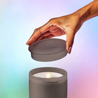 Frosted Charcoal Flameless Candle Diffuser with Essential Oil