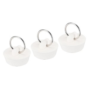 Unique Bargains Rubber Durable Hanging Ring Kitchen Drain Stopper 3 Pcs - 1 of 4