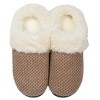 Roxoni Women's Fleece Trim Knit Sweater Furr Clog Slipper - 3 of 4