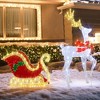 Tangkula 5.4 FT Christmas Lighted Reindeer & Santa’s Sleigh Indoor/Outdoor Xmas Pre-Lit Yard Decoration with 462 LED Lights Stakes & Zip Ties - 2 of 4