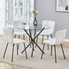 ModernLuxe 5 Piece Round Dining Table Set for 4, Glass Dining Set, Minimalist Saving Breakfast Nook Table Set, Black/White/Brown/Light Gray - 2 of 4