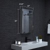 HBEZON Medicine Cabinet with Mirrors, Recess/Wall Mount Bathroom Cabinet, Adjustable Shelves, Soft-Close Hinge, Rectangular, Aluminum - 3 of 4
