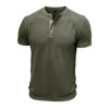 Mens Waffle Henley T-Shirts Slim Fit Short Sleeve Textured T Shirts Waffe Knit T Shirts Basic Summer Tops Front Button T-Shirt - 4 of 4