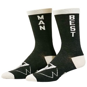 Crazy Dog T-Shirts Men's Best Man Socks Funny Wedding Groomsman Tuxedo Gift For Best Man Novelty Footwear - 1 of 4