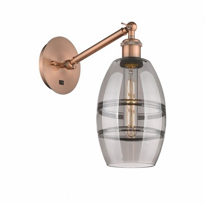 Vaz - 1 Light Arm Adjusts Up and Down Wall Sconce In Industrial Style-8.13 Inches Tall and 5.88 Inches Wide