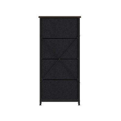 Emma 4-Drawer Brown and Black Vertical Storage Dresser