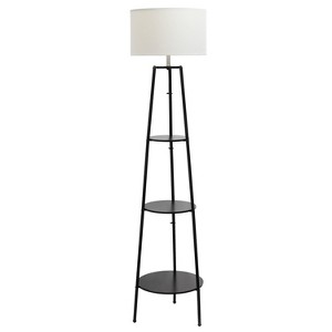 62.5" Tall Modern Tripod 3-Tier Shelf Standing Floor Lamp - Simple Designs - 1 of 4