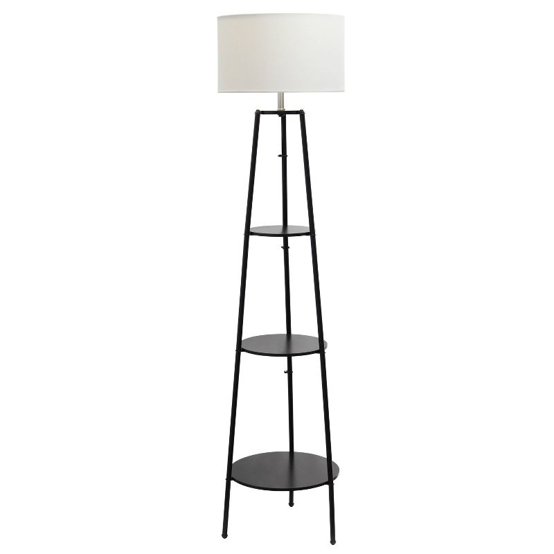 62.5" Tall Modern Tripod 3-Tier Shelf Standing Floor Lamp - Simple Designs, 1 of 10