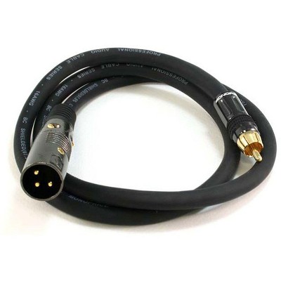 Monoprice 3ft Premier Series XLR Male to RCA Male Cable, 16AWG (Gold Plated)