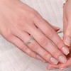 Pompeii3 Three Row Beaded Diamond Stackable Ring 14k Gold or Platinum Lab Created - 4 of 4