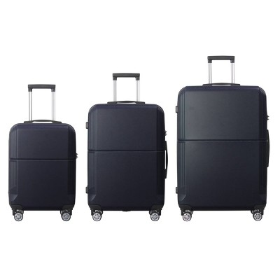 FURNIinspire Bag And Luggage Sets 3 Piece Rolling Luggage, Travel Hard Suitcase with Wheels, Stylish Suitcase Set, Blue, 21.06"*11.81"*30.31"