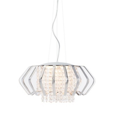 Fania Chrome and Glass Modern Pendant Light